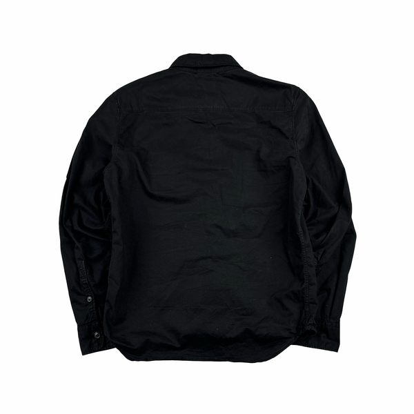 CP Company Black Zipped Cotton Overshirt - Small