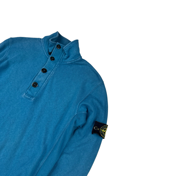 Stone Island 2015 Blue Quarter Zip Jumper - Small