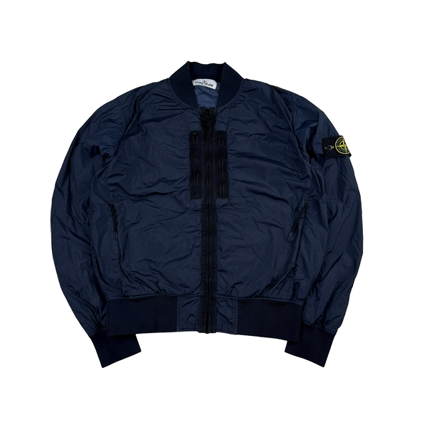 Stone Island 2017 Navy Garment Dyed Crinkle Reps Jacket - Medium