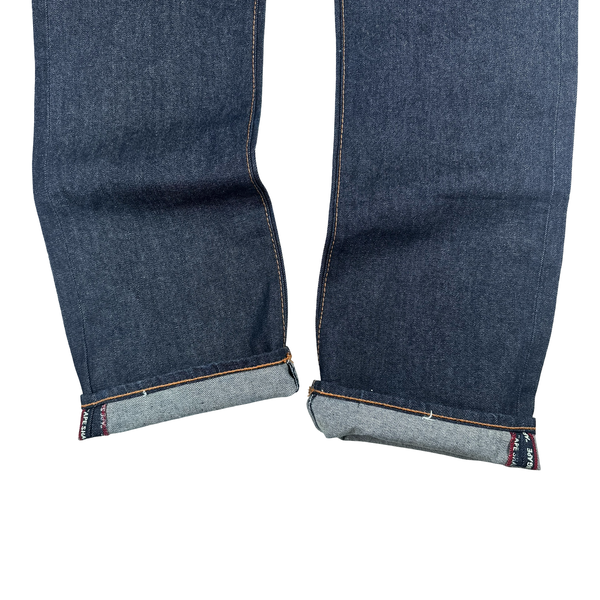 Bape Raw Denim Baggy Fit Spellout Graphic Jeans - 38