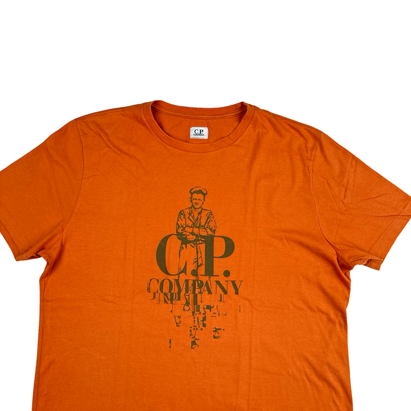 CP Company Cotton Orange Spellout T Shirt - XL
