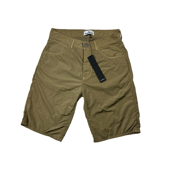 Stone Island 2020 Brown Nylon Shorts Small Mat s Island