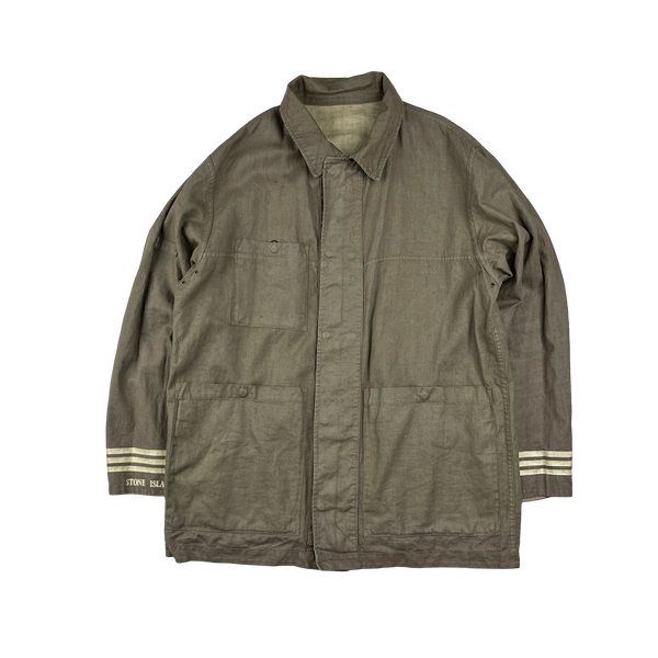 Stone Island 1998 Vintage Lino Flax Reversible Jacket - XXL