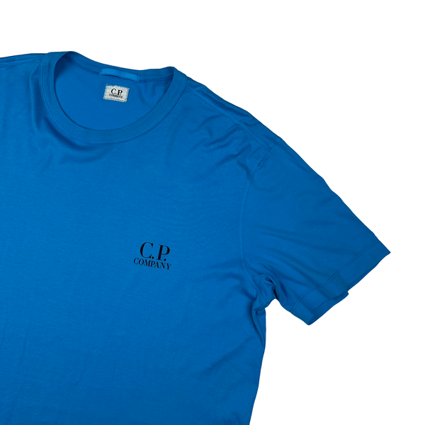 CP Company Blue Big Spellout Graphic Cotton T Shirt - XL