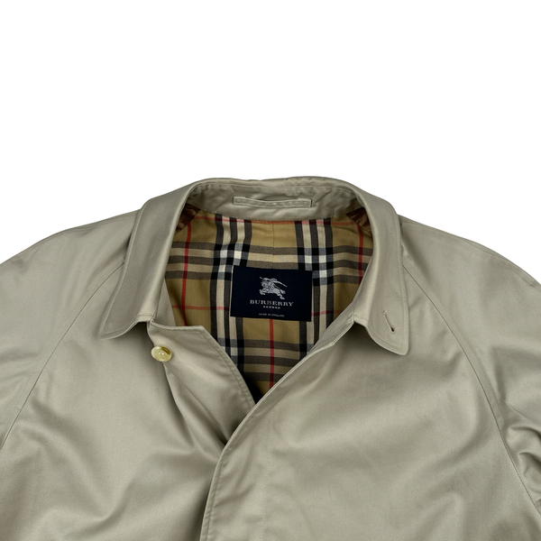 Burberry Nova Check Lined Tan Trench Coat - Large