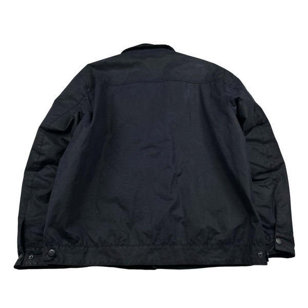 Barbour Navy Cotton Quilted Lined Wax Field Jacket - XXL