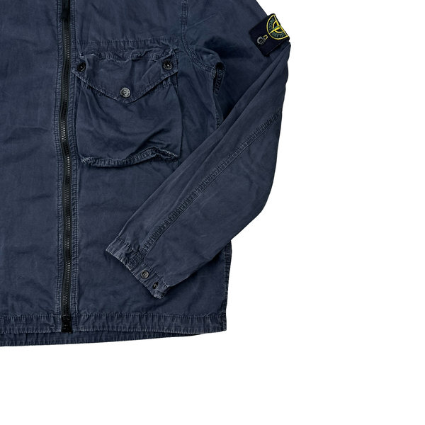 Stone Island 2021 Navy Cotton Overshirt - Small