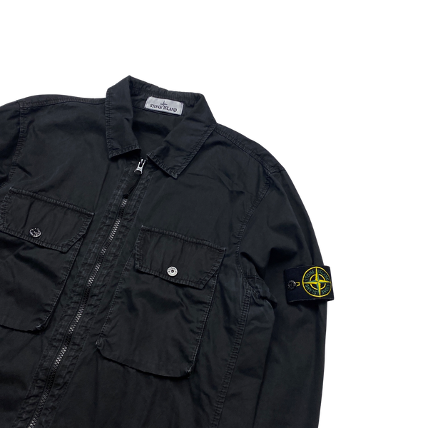 Stone Island 2021 Black Cotton Overshirt- Medium