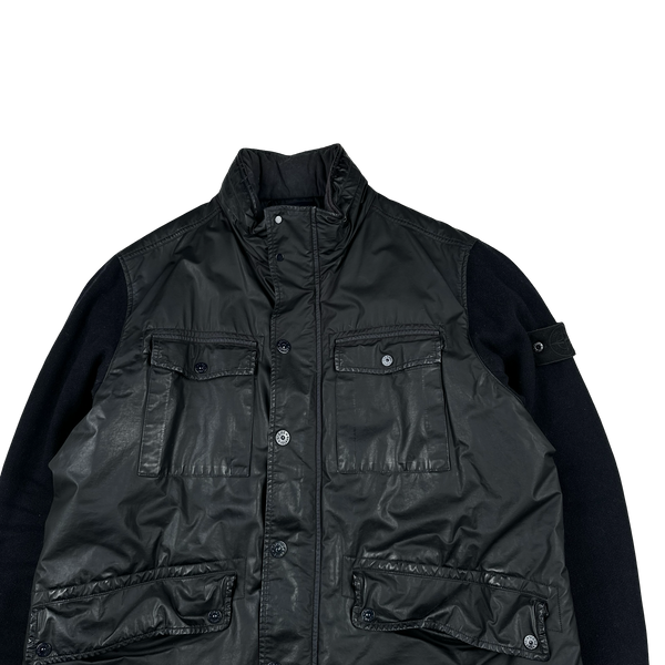 Stone Island 2013 Navy Ghost Piece Panno Tinto Capo Piu Mussola Gommata Jacket - 3XL