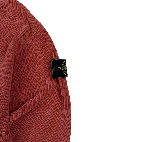 Stone Island Vintage Carmine Red Green Edge Wool Blend Jumper - Large