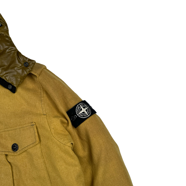 Stone Island 2014 Ice Wool Blend Yellow Down Jacket - Large