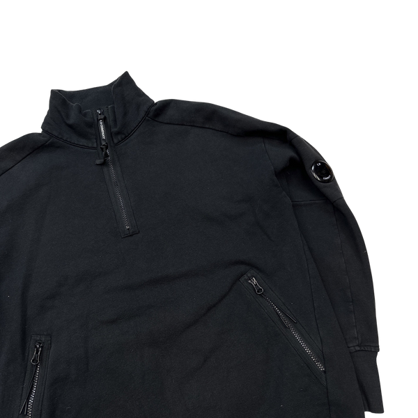 CP Company Black Quarter Zip Lens Viewer Pullover - Large