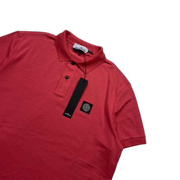Stone Island 2023 Red Short Sleeved Polo Shirt - XL