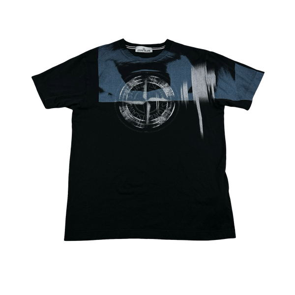 Stone Island 2022 Graphic Print Black T Shirt - Large