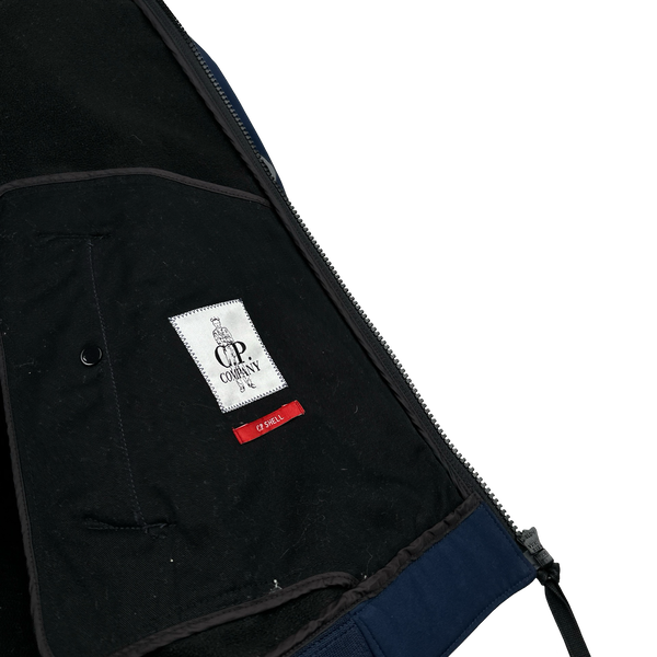 CP Company Blue Fleece Lined Lens Viewer Bomber - Large