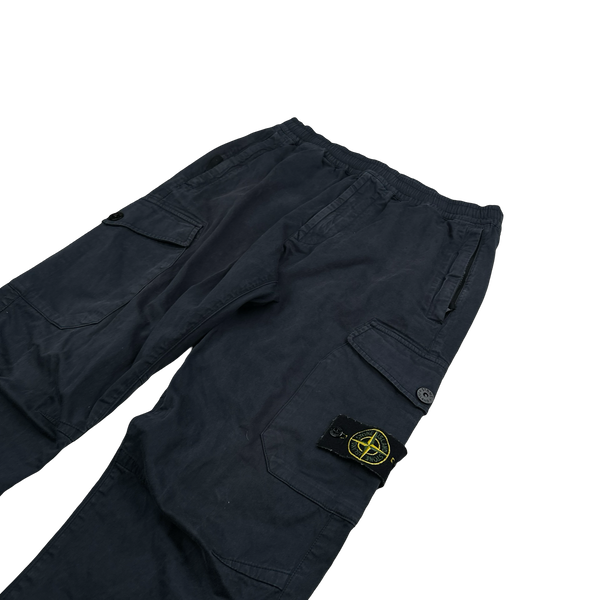 Stone Island 2020 Navy RE-T Cargo Trousers - 32"