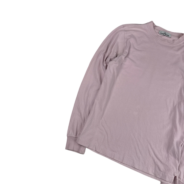 Stone Island 2017 Pink Longsleeve Cotton Top - Small
