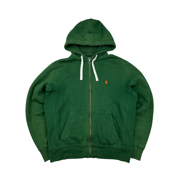 Ralph Lauren Green Thick Cotton Zipped Hoodie - Medium