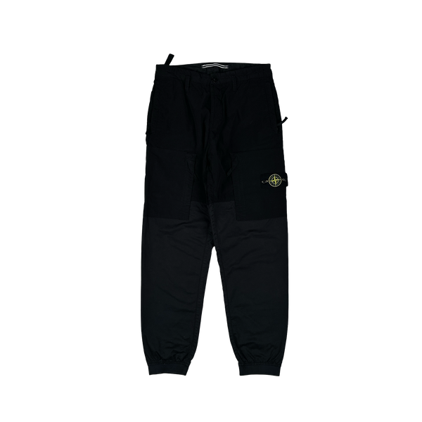 Stone Island 2020 Mussola Panel Black Cargo Trousers - 30"