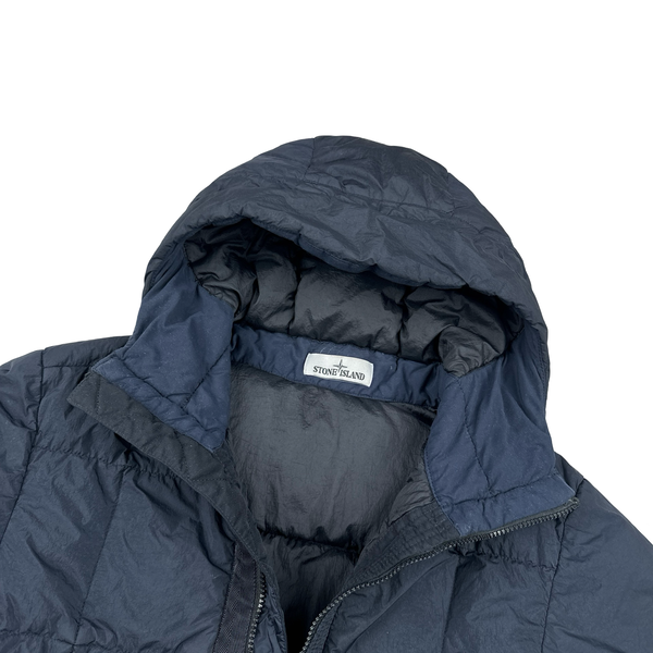 Stone Island 2018 Navy Down Filled Crinkle Puffer Jacket - Medium