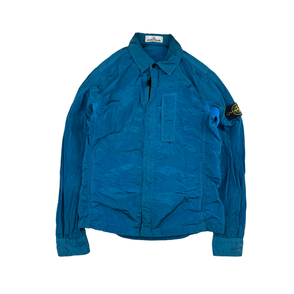 Stone Island 2018 Blue Nylon Metal Shimmer Overshirt - Small