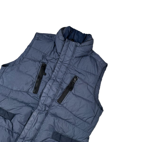Stone Island 2016 Blue Garment Dyed Micro Yarn Down Gilet - Medium