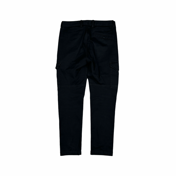 Stone Island 2020 Black Cotton Twill Cargo Trousers - Small