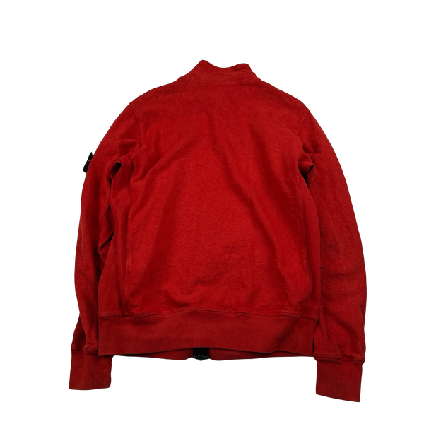 Stone Island 2014 Red Zipped Cotton Jumper - Large