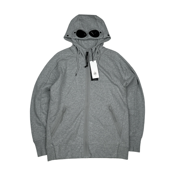 CP Company Grey Cotton Goggle Hoodie - Medium