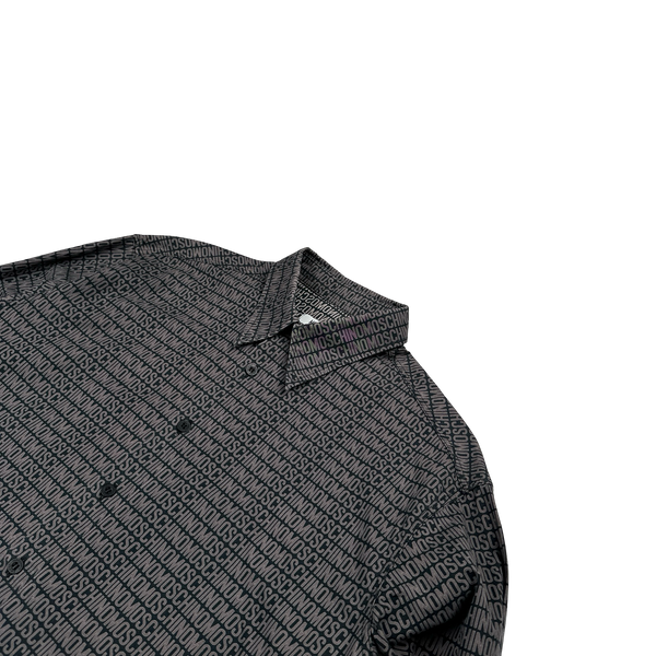 Moschino Grey Monogram Buttoned Shirt - Large