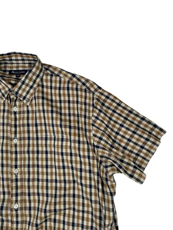 Aquascutum Classic Nova Checked Short Sleeve Shirt - XL