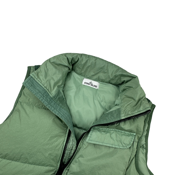Stone Island 2022 Green Naslan Light Watro Down-TC Gilet - Medium