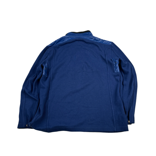 Ma Strum Blue Neck Tag Panelled Jumper - Large