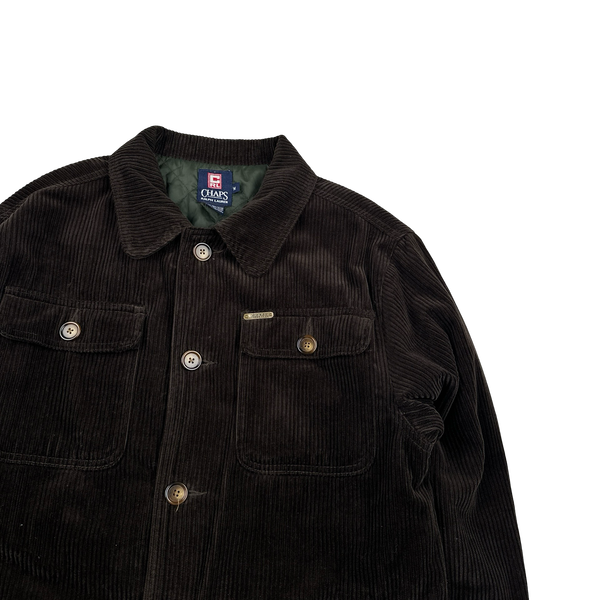 Ralph Lauren Chaps 90's Brown Corduroy Quilted Lined Jacket - Medium
