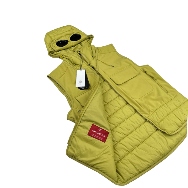 CP Company Shell R Green Goggle Gilet - Small