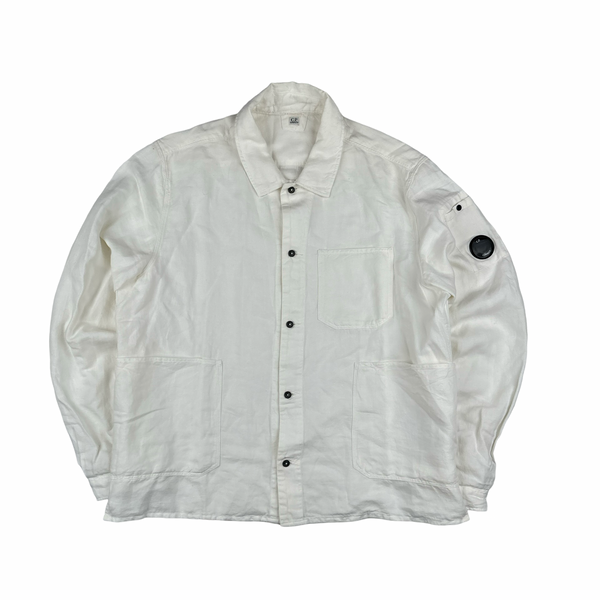 CP Company White Brushed Cotton Shirt - XXL