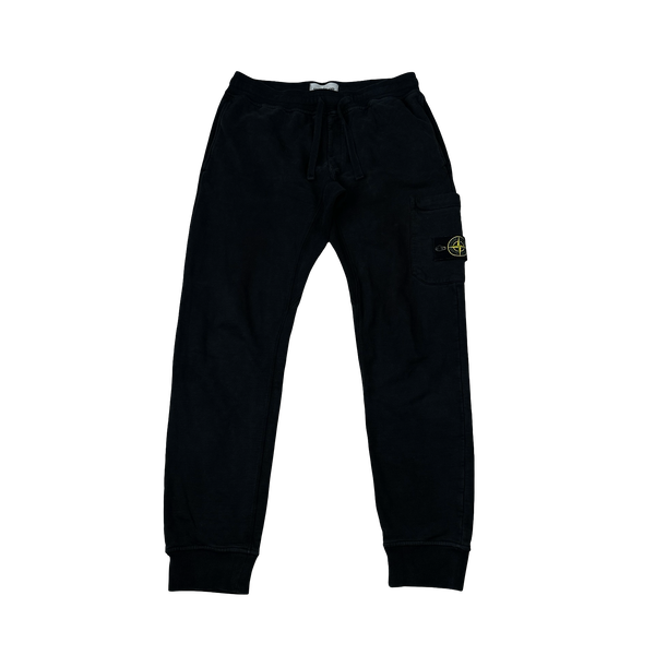 Stone Island Black Cotton Joggers - Medium