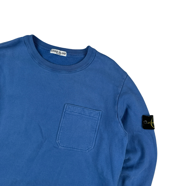 Stone Island Blue Chest Pocket Cotton 2011 Crewneck Jumper - XL