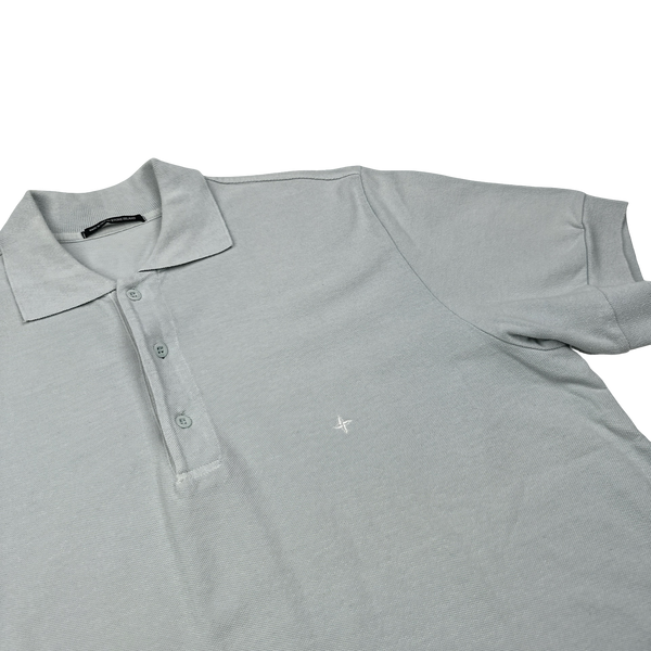 Stone Island Denims 2002 Ice Blue Cotton Polo Shirt - XXL