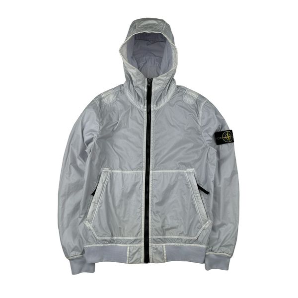 Stone Island 2018 Ice White Lamy Flock Hooded Jacket - Small