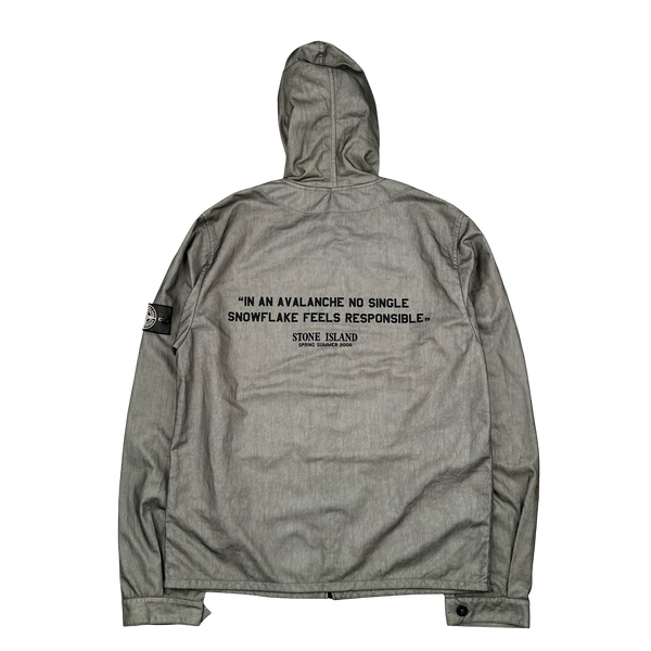 Stone Island 2008 Grey Tyveck Snowflake White Mesh Badge Jacket - Medium