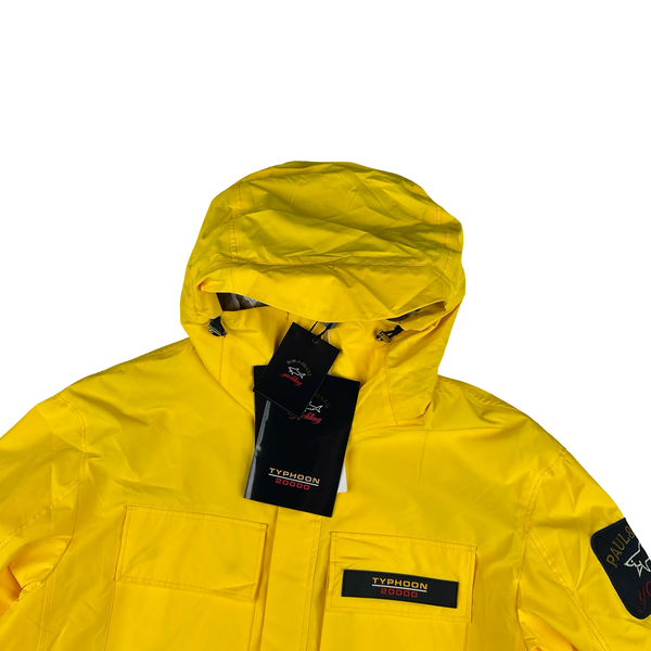 Paul & Shark Yellow 90s Fit Typhoon 20000 Reflective Strip Jacket - Large