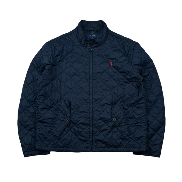Ralph Lauren Navy Quilted Zipped Jacket - XL
