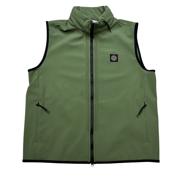 Stone Island 2022 Green Soft Shell-R Gilet - XL