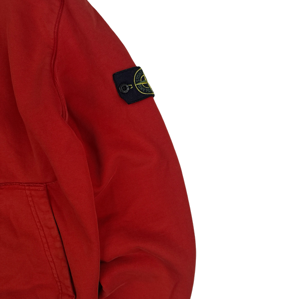 Stone Island 2019 Red Pullover Hoodie - Medium
