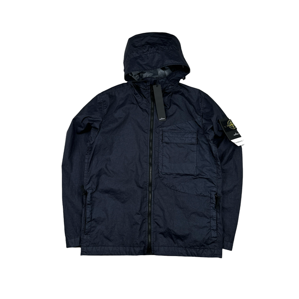 Stone Island 2022 Membrana 3L TC Navy Hooded Jacket - Medium