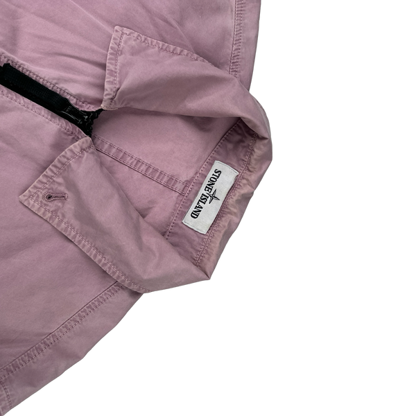Stone Island 2020 Pink Zipped Cotton Overshirt - Small