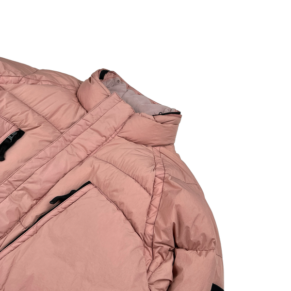 Stone Island 2016 Pink Crinkle NY Down Long Puffer Jacket - 3XL