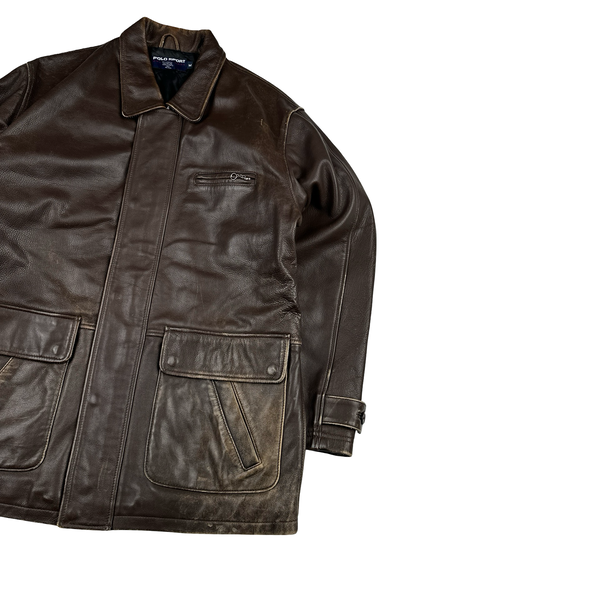 Ralph Lauren Brown Heavyweight Leather Jacket - Medium