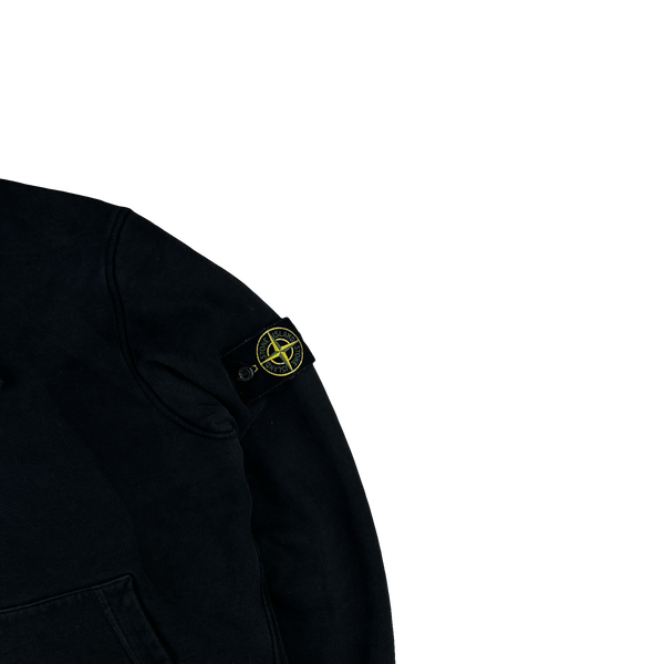 Stone Island 2020 Black Cotton Pullover Hoodie - Medium